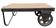 Table basse industrielle noire sur roulettes, années 1960