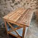 Vintage French industrial workbench – 1920s/1930s oak and pine table with drawer