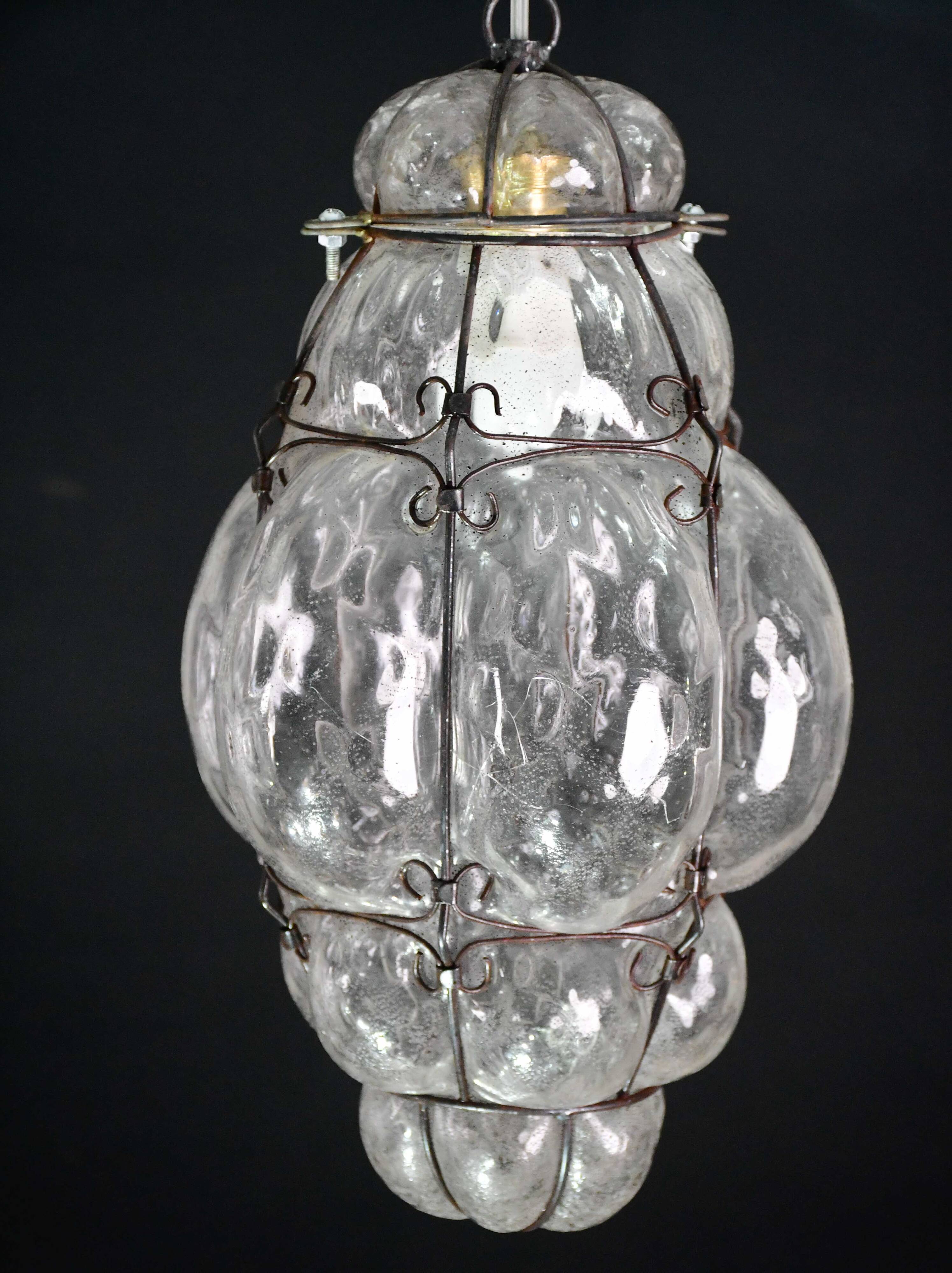 Venetian transparent lantern, Murano glass, Italy, 1970s