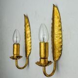 Pair of "leaf" sconces by Ferro Arte, Spain, 1960