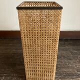 Corbeille à papier cannage et plexiglas 1970