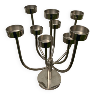 8-branched stainless steel candlestick