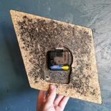 Vintage formica clock silent asymmetrical wall pendulum "Kienzle green"