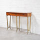 Sculptural wood & brass console table, italy 1950's