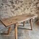 Antique work table / primitive dining table in oak, Hungary, circa 1900–1930.