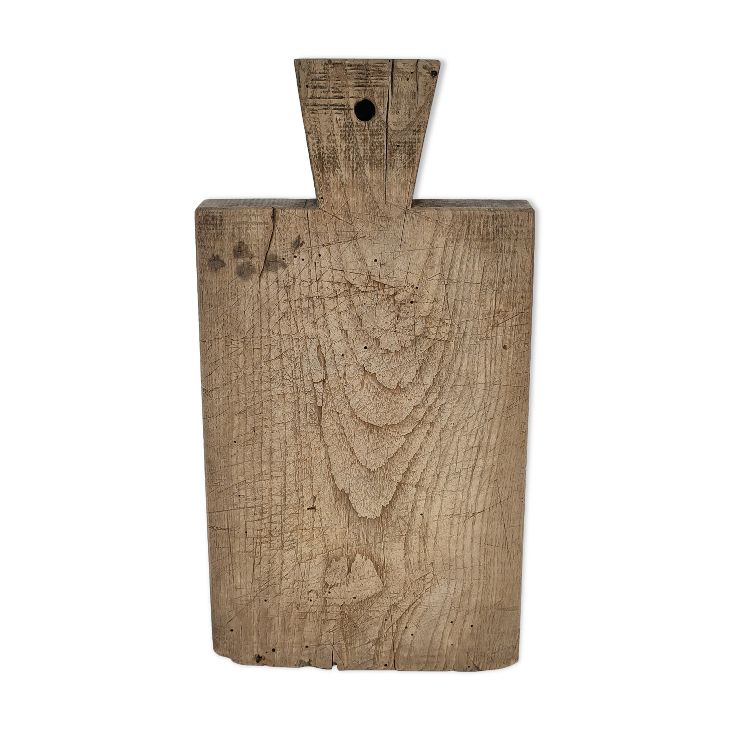 Cutting board solid wood patinated thick early twentieth century