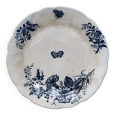 Assiettes plate antiques terre de fer Onnaing Nord - Motif fleuri et papill