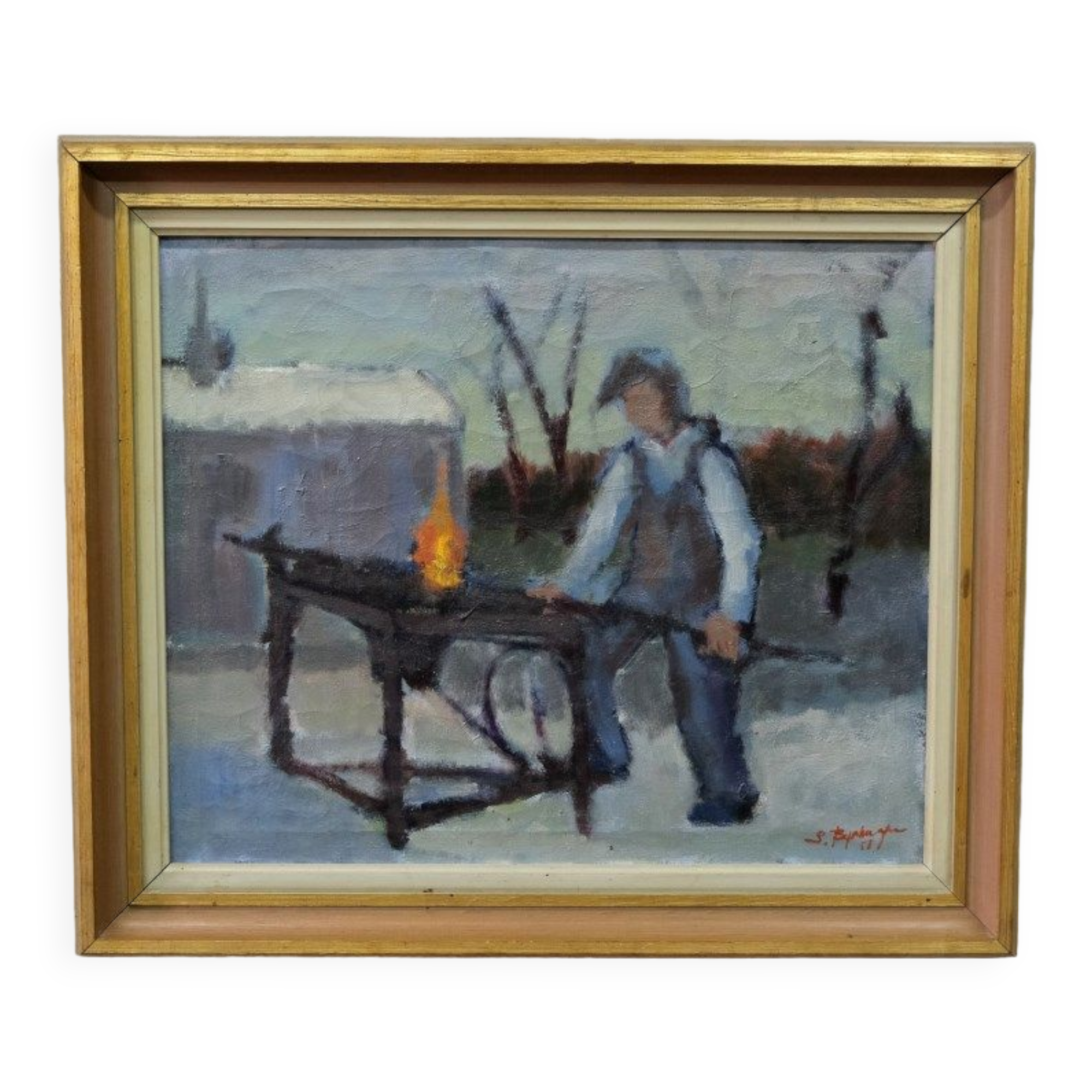 Swedish Artist, Figurative Modern Painting, 1951, Oil on Canvas, Framed