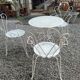 Ancien salon de jardin en fer forgé 3 fauteuils et table