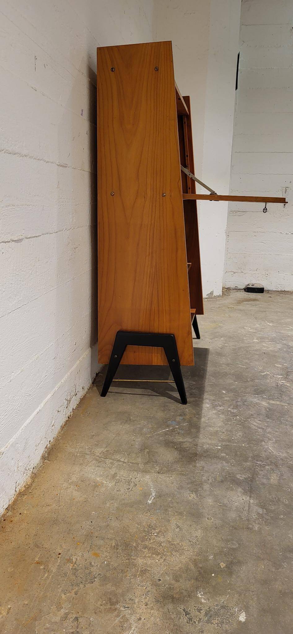 Vintage secretaire with bookcase, 1950s