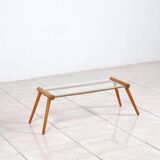Side table by Max Kment in walnut / glass