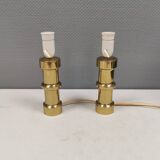 A set of beautiful brass table lamps. Danish and estimated from the 1970s.