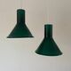 Vintage 2x Holmegaard P&T pendant - Michael Bang - Danish glass design lamp