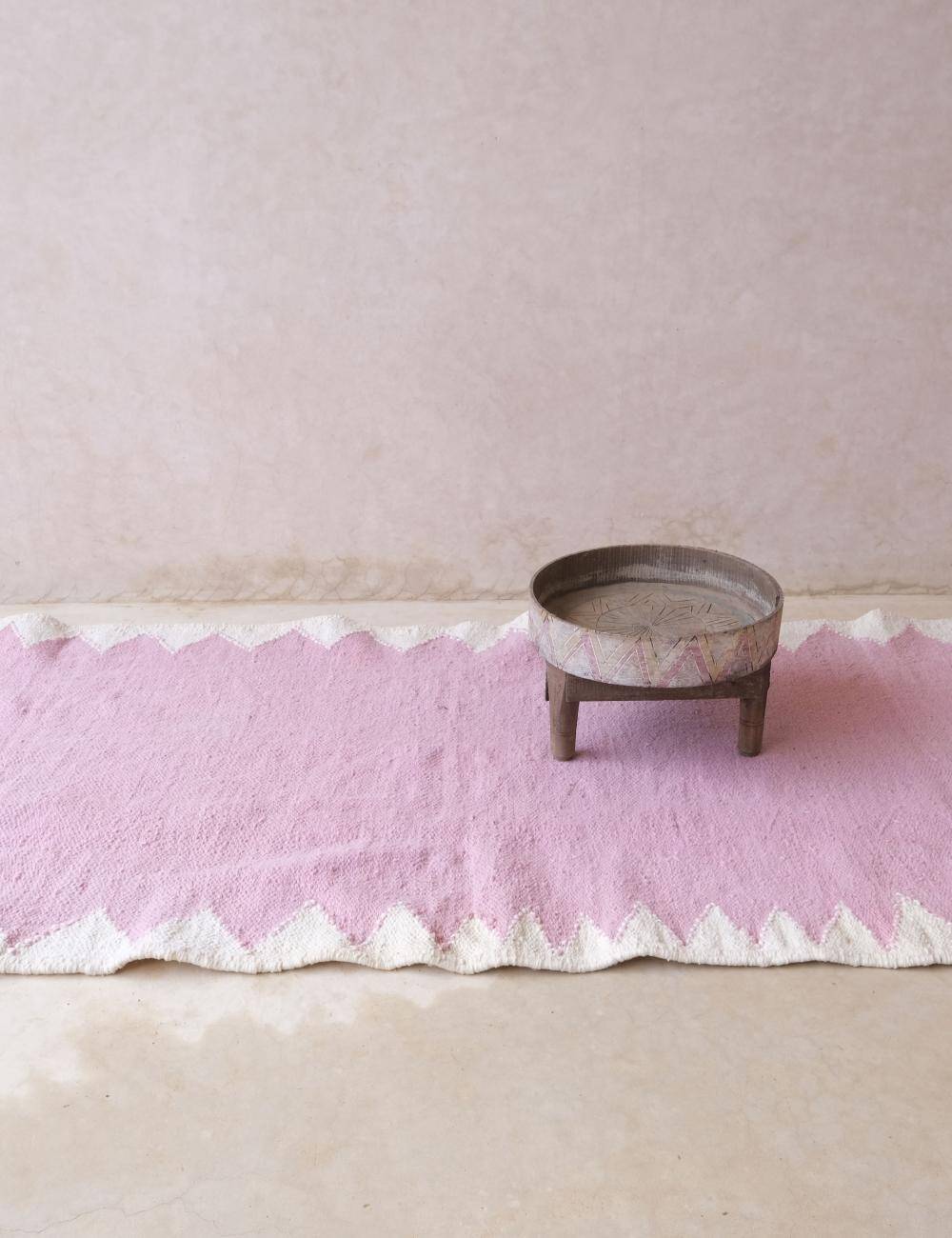 Pink Kilim Rug - 296 x 109 cm