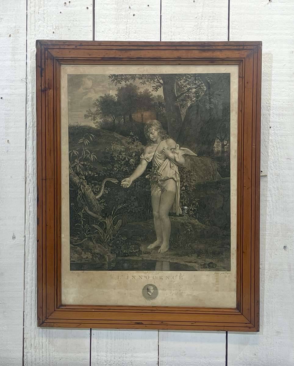 18th century engraving: INNOCENCE by Charles Clément Bervic (1756-1822)