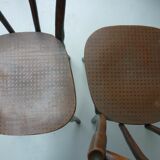 Paire de chaises bistrot bois courbé anciennes