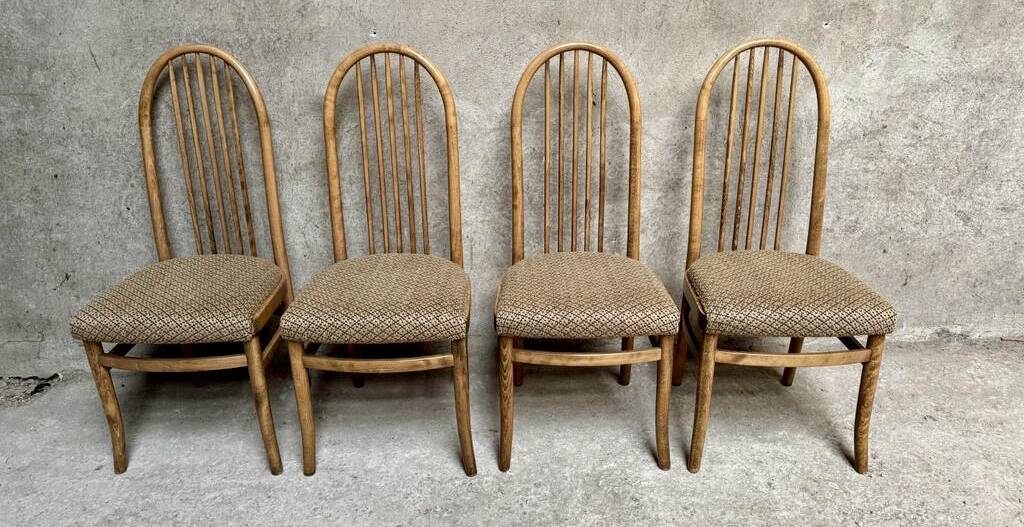Series Set of 4 Baumann Eden Vintage chairs with fabric seat