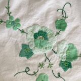 Antique square tablecloth with embroidered appliqué - 107x107 cm - Cotton