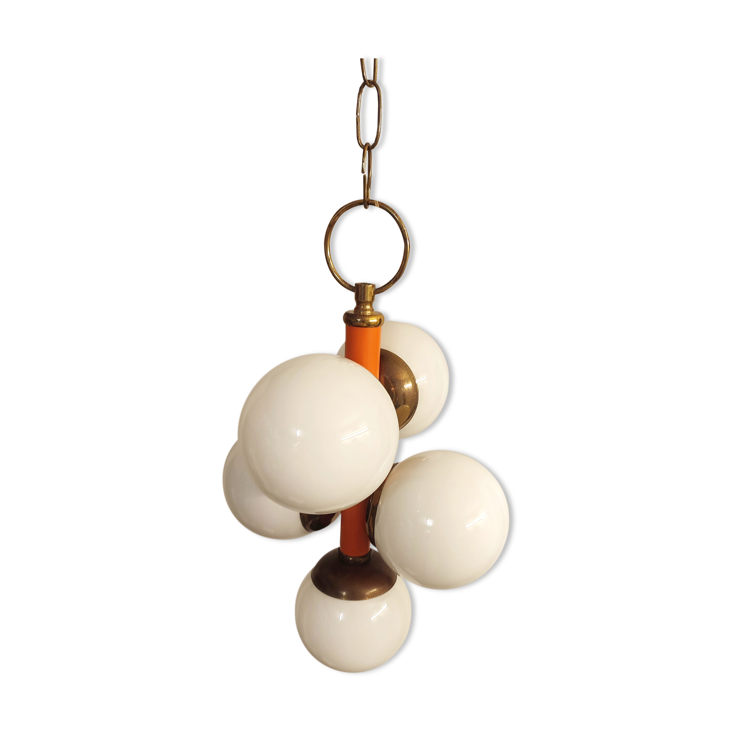 Glass ceiling lamp, Spain, 1970s