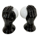 2 black ceramic hand lamps from the 70s / vintage and opaline lamp