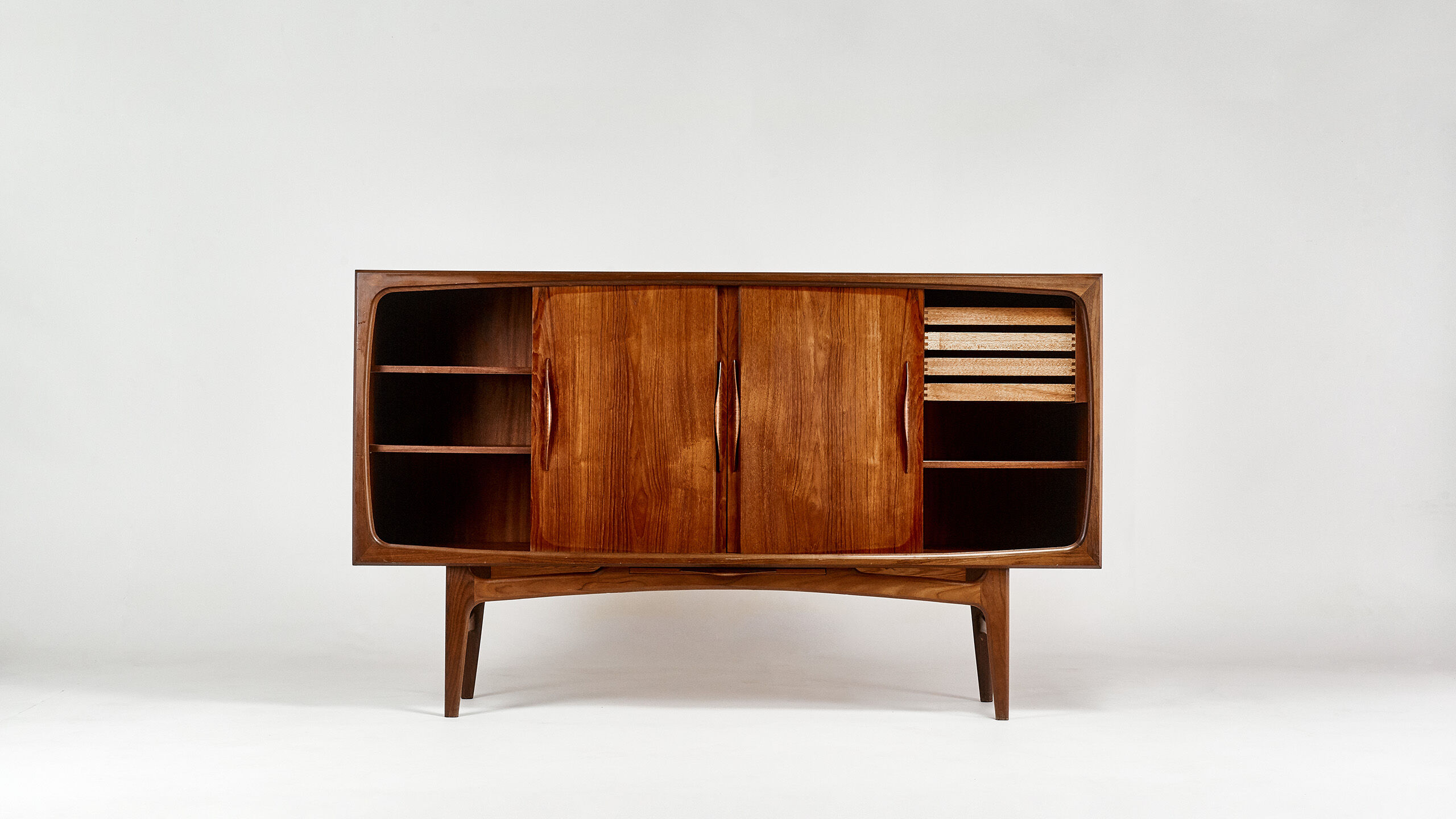 Mi-high teak sideboard, Jens Ærthøj Jensen & Tage Molholm, Denmark, 1960