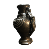 Black ceramic vase caught in naked women's bodies