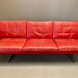 Sofa 3 places leather and chrome design 1950