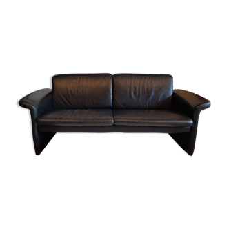 Danish black leather sofa, Skalma