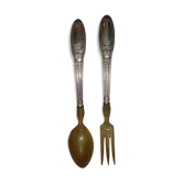 Silver salad cutlery, art deco