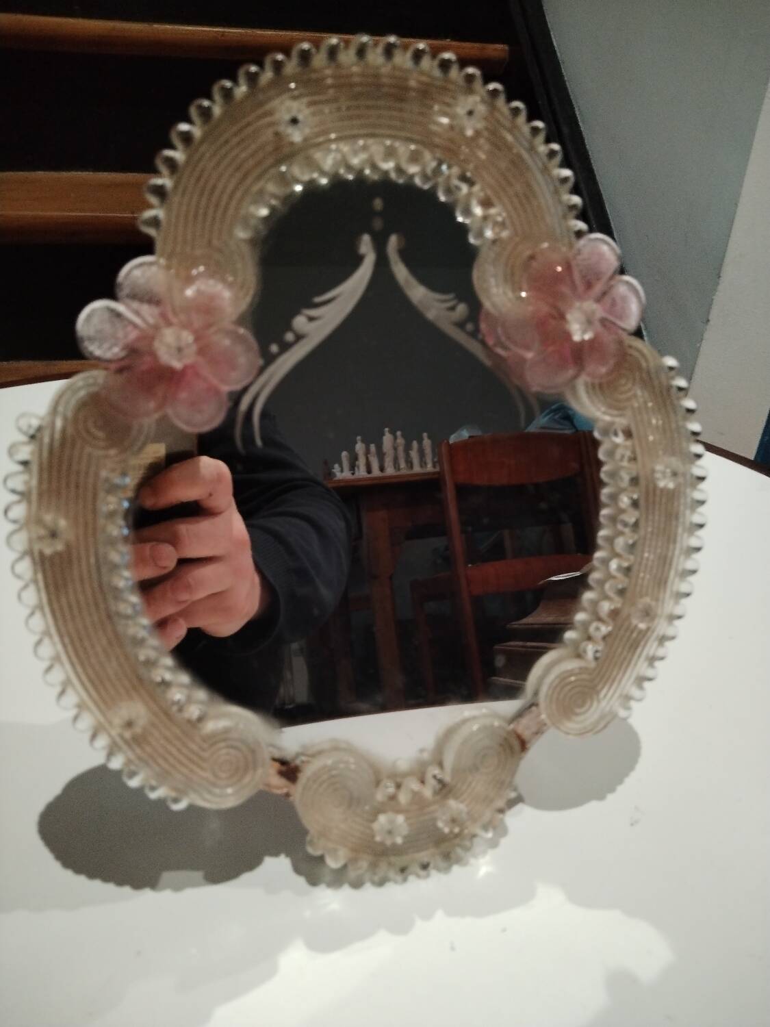 Venetian Murano blown glass mirror, 1950s