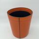 Orange Leather Waste Paper Basket in the Style of a Saddler, in the Taste of Hermès, Ann