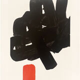Affiche Pierre Soulages représentant la  lithographie # 24b - Musée Rodez