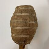 Vintage coco rattan bamboo floor lamp