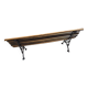 Wooden garden bench with cast iron base