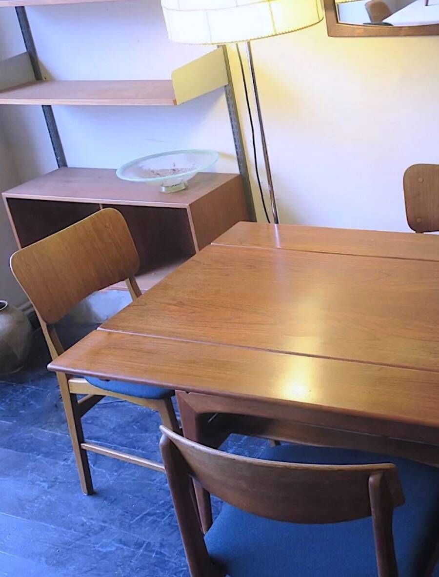 Metamorphic dining / coffee table in teak by Kai Kristiansen, Denmark 1960s