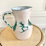 Enamelled pitcher numbered chalet or mountain décor