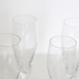 Lot de 4 flûtes à champagne en cristal ciselé