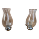 Pair of murano glass and chrome brass wall lights by keuco
