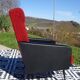 Fauteuils vintage rouge et noir, les 2