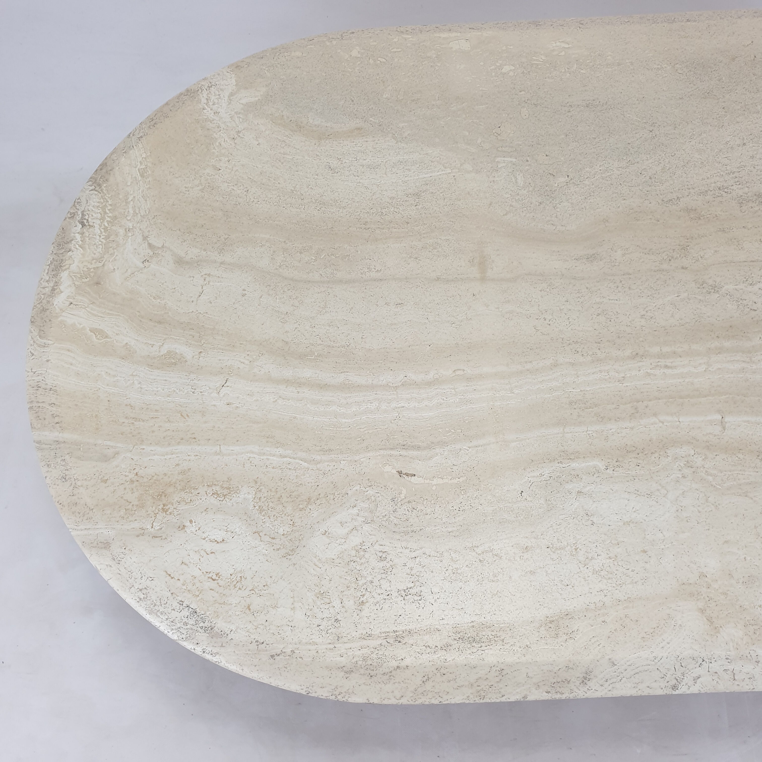 Italian Oval Travertine Coffee Table, 1984
