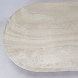 Italian Oval Travertine Coffee Table, 1984