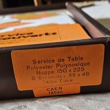 Vintage orange tablecloth and 8 napkins