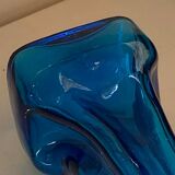 Blue glass vase, 1960s, Gunther Lambert