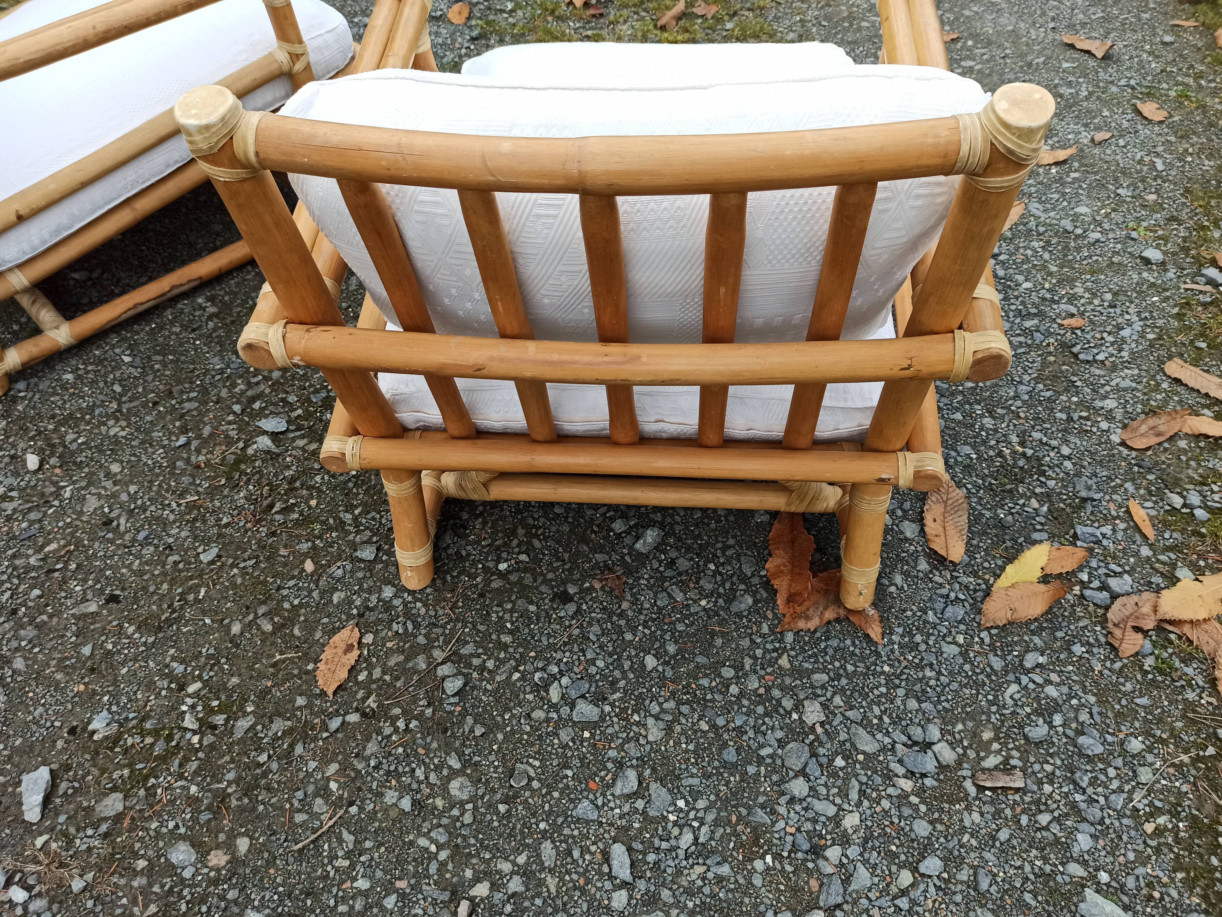 Pair of Lyda Levi armchairs for Mc Guire bamboo Italy Milan