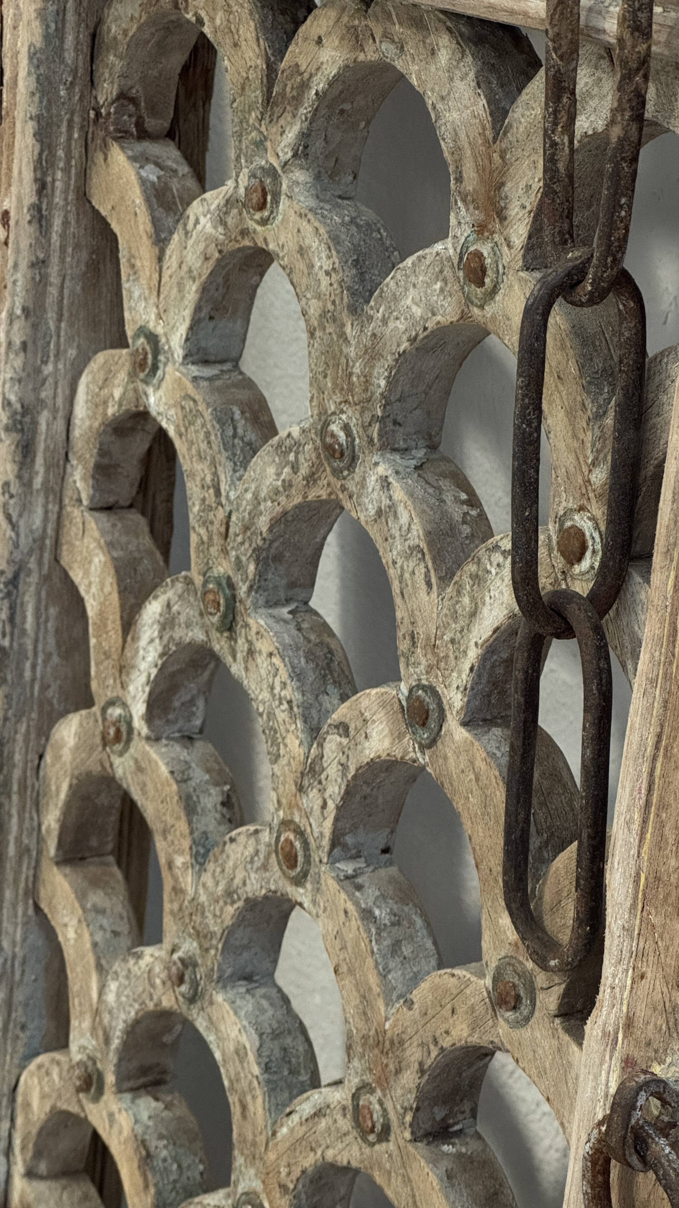 Jali - Antique Indian openwork wooden door no.6