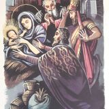 Illustration of the nativity The three wise men