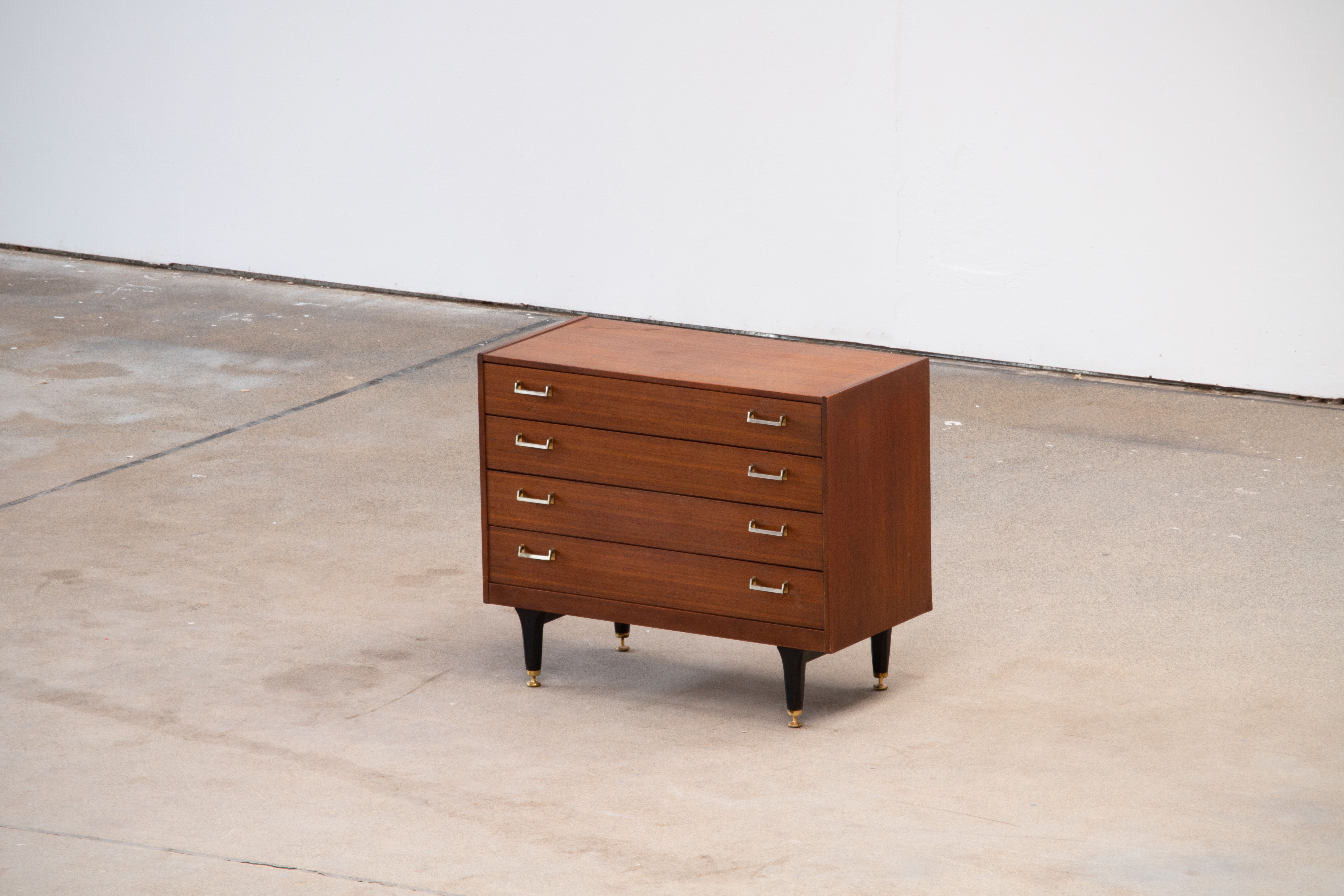 Vintage teak and brass dresser 1960