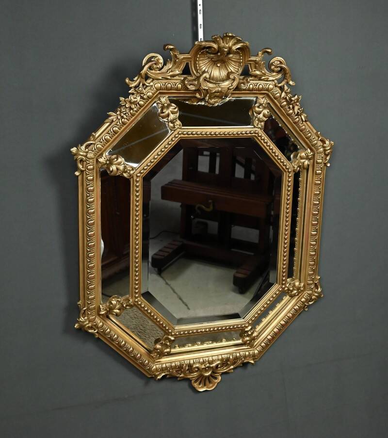 Miroir à parcloses, style Louis XV – Milieu XIXe