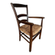 Fauteuil paillé campagnard XIXem en chataigné
