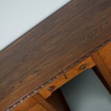 Bureau / Comptoir de Magasin Antique Art Nouveau en Chêne Sculpté, Pays-Bas, Début du 20ème Siècle